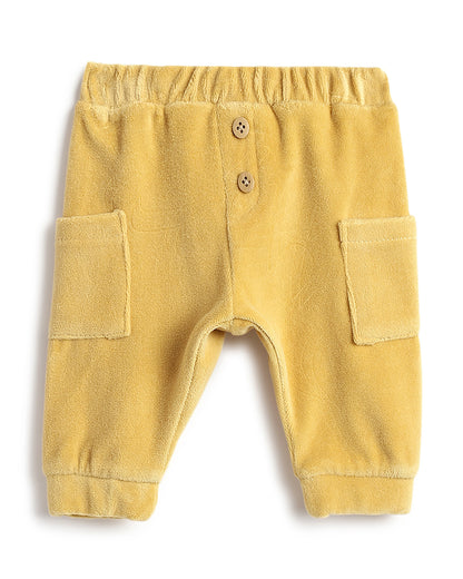 Chicco Pastel Pink & Mustard Top & Jogger Set-Printed-Cotton Polyester-For Infants