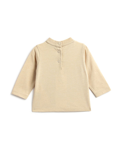 Chicco Peach Pink T-shirt-Printed-Cotton-For Infants