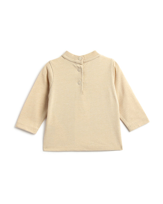 Chicco Peach Pink T-shirt-Printed-Cotton-For Infants