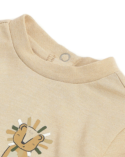 Chicco Peach Pink T-shirt-Printed-Cotton-For Infants