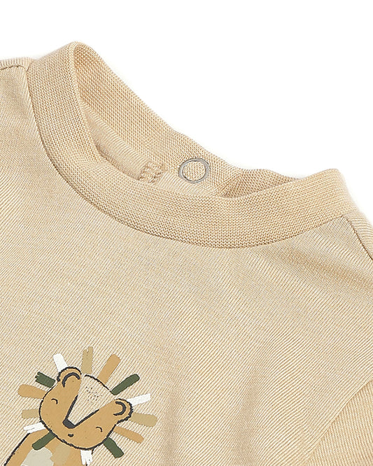Chicco Peach Pink T-shirt-Printed-Cotton-For Infants