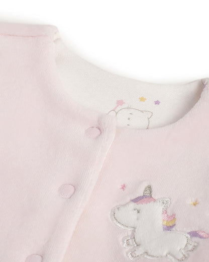 Chicco Pastel Pink Reversible Cardigan-Printed-Cotton Polyester-For Infants