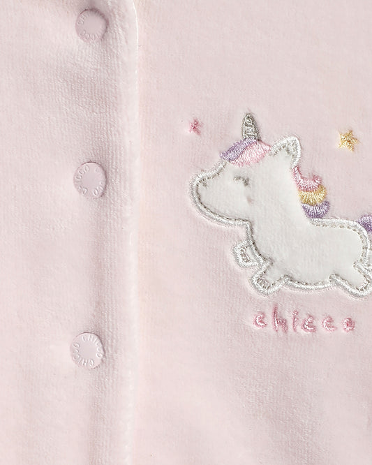 Chicco Pastel Pink Reversible Cardigan-Printed-Cotton Polyester-For Infants