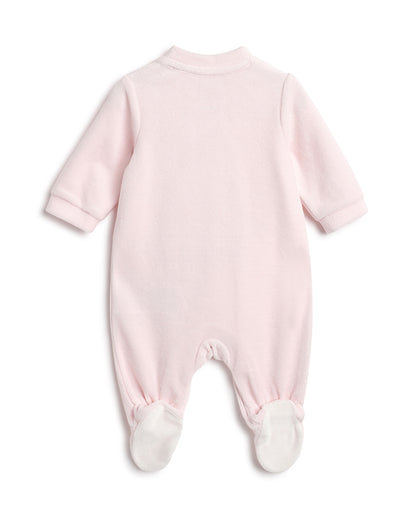 Chicco Peach Sleepsuit-Embroidered-Cotton Polyester-For Infants