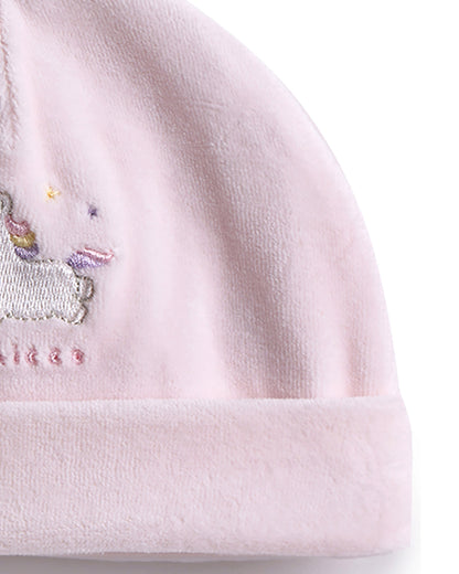 Chicco Pastel Pink Cap-Embroidered-Cotton Polyester-For Infants