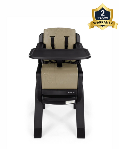 Nuna Zaaz Baby High Chair-Air Foam Cushion-Height Adjustable-Easily Removable Tray, Arm Bar & Footrest-For 6M+ (Upto 100Kg)-Oak