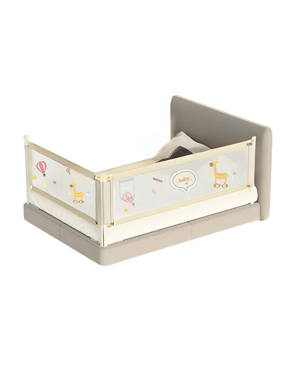 KidDough Two Sides Bed Rail Guard-With Button For Easy Entry & Exit-Tool-Free Installation-Durable Construction-With 28 Level Height Adjustment-6ft Height-Off White-For Babies