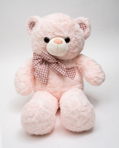 Just Bear Peach Fluffy Bow Plush Soft Toy-Improves Motor Skills-36M+