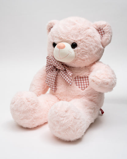 Just Bear Peach Fluffy Bow Plush Soft Toy-Improves Motor Skills-36M+