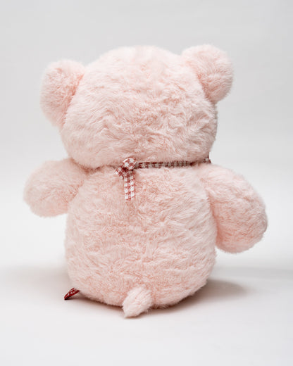 Just Bear Peach Fluffy Bow Plush Soft Toy-Improves Motor Skills-36M+