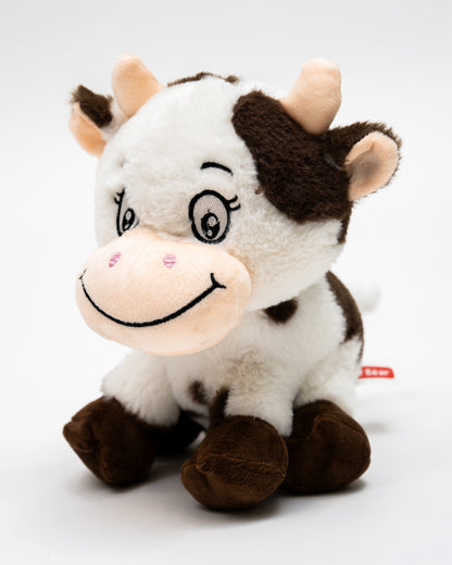 Just Bear Brown & White Cow Plush Soft Toy-Improves Motor Skills-36M+