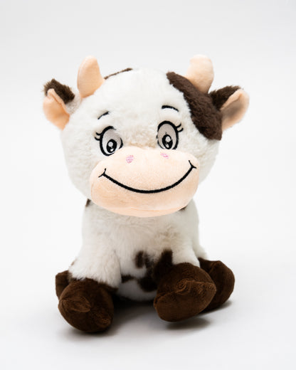 Just Bear Brown & White Cow Plush Soft Toy-Improves Motor Skills-36M+