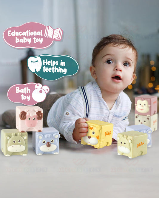 Wembley Soft Animal Bath Toy-Set of 6 Pieces-Squeezable Floating Animal Toy-24M+