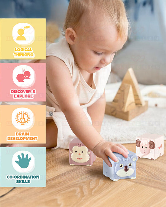 Wembley Soft Animal Bath Toy-Set of 6 Pieces-Squeezable Floating Animal Toy-24M+