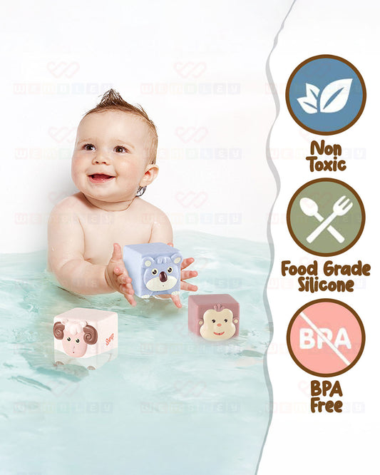Wembley Soft Animal Bath Toy-Set of 6 Pieces-Squeezable Floating Animal Toy-24M+