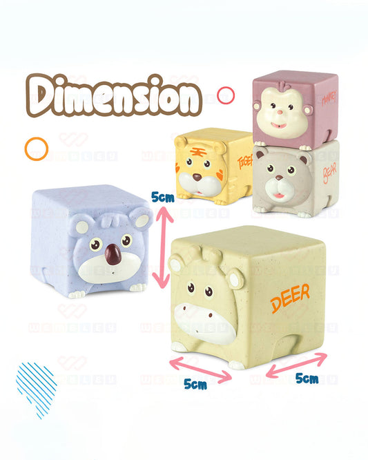 Wembley Soft Animal Bath Toy-Set of 6 Pieces-Squeezable Floating Animal Toy-24M+