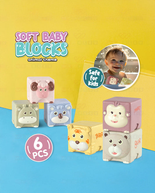 Wembley Soft Animal Bath Toy-Set of 6 Pieces-Squeezable Floating Animal Toy-24M+