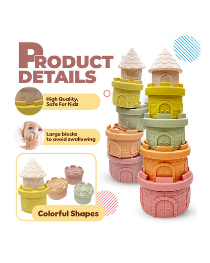 Wembley Castle  Stacker-Shape Sorter & Stacker-Includes 6 Activity Cups-Learning & Educational Toys-0M+