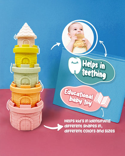 Wembley Castle  Stacker-Shape Sorter & Stacker-Includes 6 Activity Cups-Learning & Educational Toys-0M+