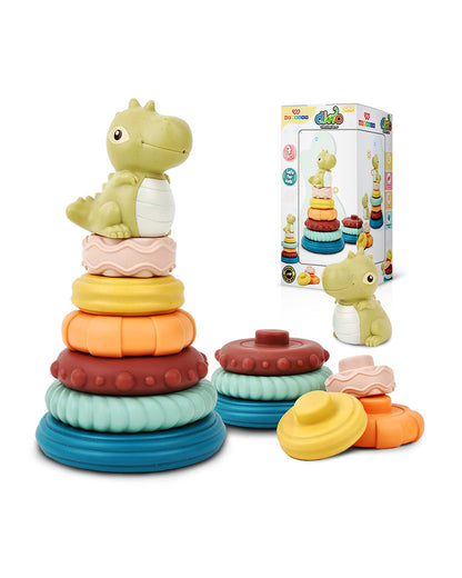 Wembley Dino Stacker-Shape Sorter & Stacker-Includes 6 Activity Rings-Learning & Educational Toys-0M+