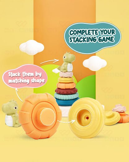 Wembley Dino Stacker-Shape Sorter & Stacker-Includes 6 Activity Rings-Learning & Educational Toys-0M+