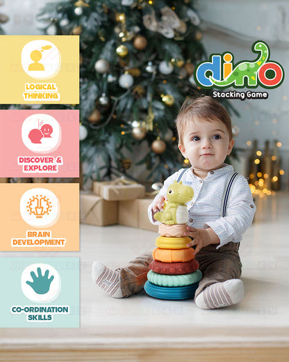 Wembley Dino Stacker-Shape Sorter & Stacker-Includes 6 Activity Rings-Learning & Educational Toys-0M+