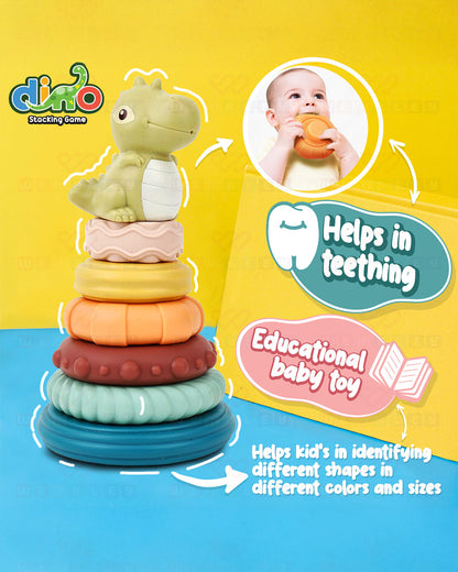 Wembley Dino Stacker-Shape Sorter & Stacker-Includes 6 Activity Rings-Learning & Educational Toys-0M+