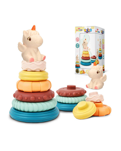 Wembley Unicorn Stacker-Shape Sorter & Stacker-Includes 6 Activity Rings-Learning & Educational Toys-0M+