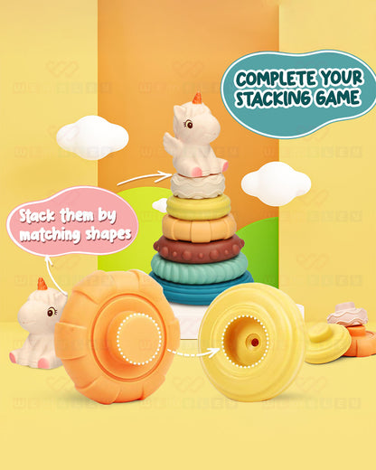 Wembley Unicorn Stacker-Shape Sorter & Stacker-Includes 6 Activity Rings-Learning & Educational Toys-0M+