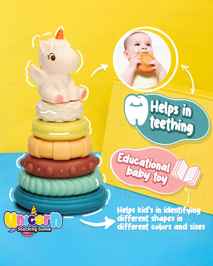 Wembley Unicorn Stacker-Shape Sorter & Stacker-Includes 6 Activity Rings-Learning & Educational Toys-0M+
