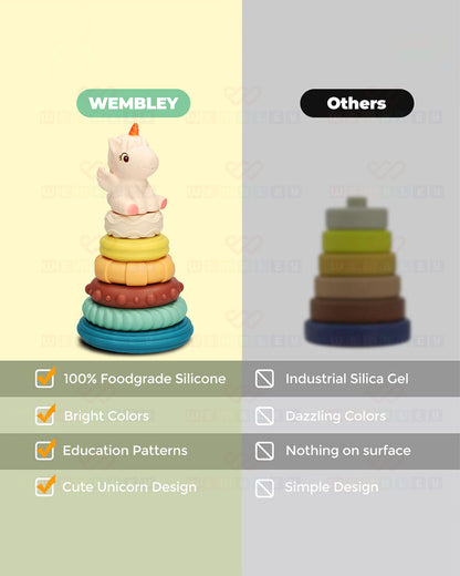 Wembley Unicorn Stacker-Shape Sorter & Stacker-Includes 6 Activity Rings-Learning & Educational Toys-0M+