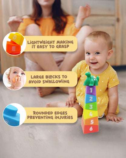 Wembley Alphabet & Number Stacker-Shape Sorter & Stacker-Includes 6 Activity Blocks-Learning & Educational Toys-0M+