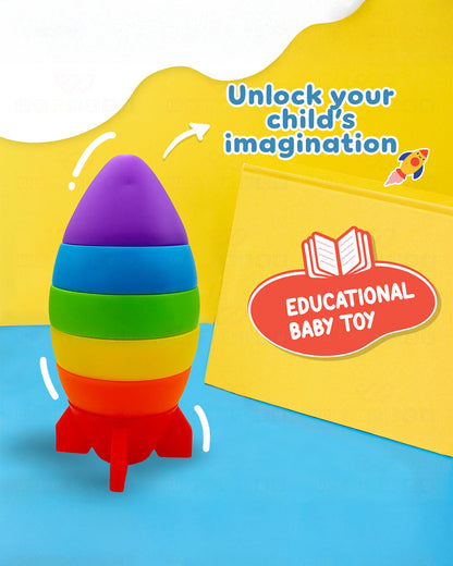 Wembley Rocket Stacker-Shape Sorter & Stacker-Includes 6 Shapes-Learning & Educational Toys-0M+