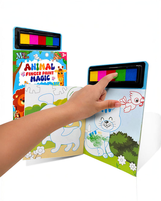 Wembley Animal Finger Painting & Coloring-Art & Craft Kit-Non Toxic & Mess Free-36M+