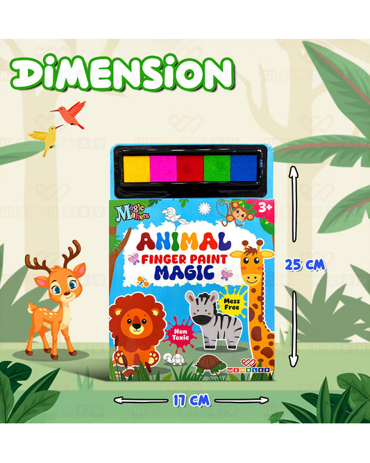 Wembley Animal Finger Painting & Coloring-Art & Craft Kit-Non Toxic & Mess Free-36M+