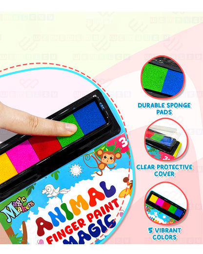 Wembley Animal Finger Painting & Coloring-Art & Craft Kit-Non Toxic & Mess Free-36M+