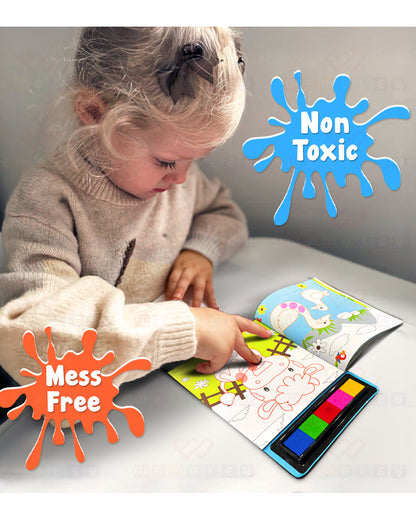 Wembley Animal Finger Painting & Coloring-Art & Craft Kit-Non Toxic & Mess Free-36M+