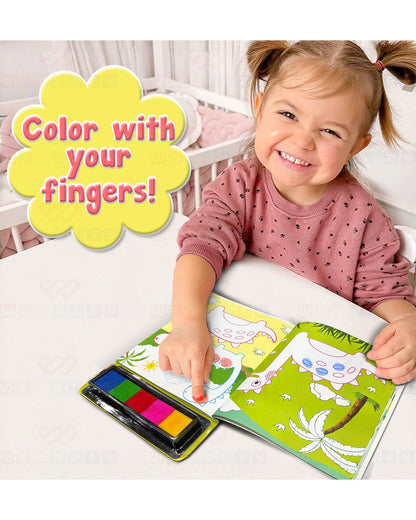 Wembley Dinosaur Finger Painting & Coloring-Art & Craft Kit-Non Toxic & Mess Free-36M+