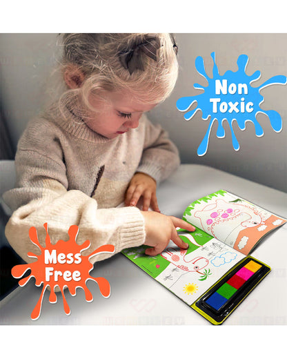 Wembley Dinosaur Finger Painting & Coloring-Art & Craft Kit-Non Toxic & Mess Free-36M+