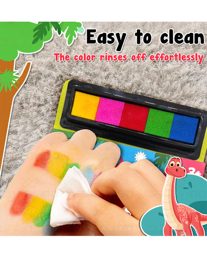 Wembley Dinosaur Finger Painting & Coloring-Art & Craft Kit-Non Toxic & Mess Free-36M+