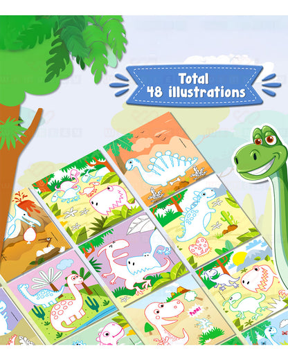 Wembley Dinosaur Finger Painting & Coloring-Art & Craft Kit-Non Toxic & Mess Free-36M+