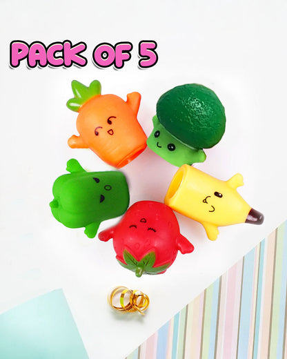 Wembley 5 Pieces Fruit & Veggies Finger Puppet Soft Toy-Lightweight & Non-Toxic-For Newborn