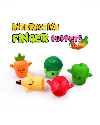 Wembley 5 Pieces Fruit & Veggies Finger Puppet Soft Toy-Lightweight & Non-Toxic-For Newborn