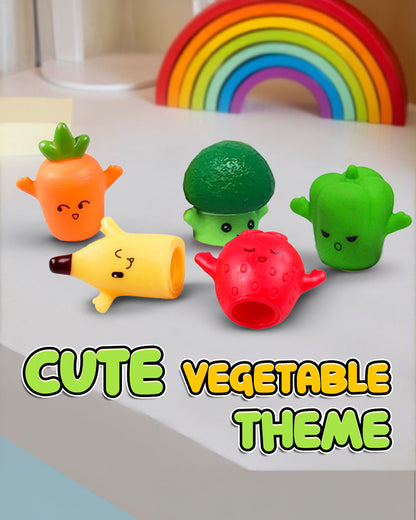 Wembley 5 Pieces Fruit & Veggies Finger Puppet Soft Toy-Lightweight & Non-Toxic-For Newborn