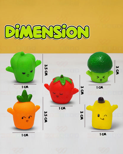 Wembley 5 Pieces Fruit & Veggies Finger Puppet Soft Toy-Lightweight & Non-Toxic-For Newborn