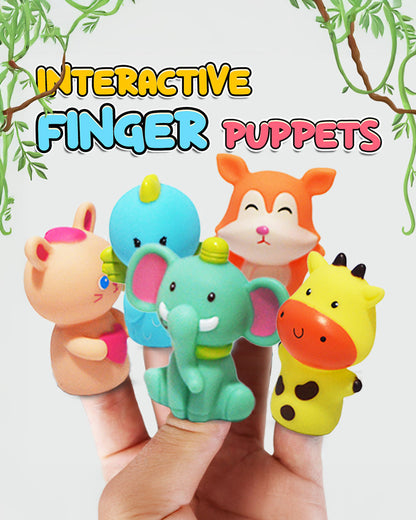 Wembley 5 Pieces Cute Animal Finger Puppet Soft Toy-Lightweight & Non-Toxic-For Newborn