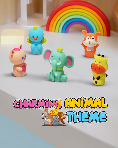 Wembley 5 Pieces Cute Animal Finger Puppet Soft Toy-Lightweight & Non-Toxic-For Newborn