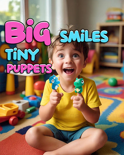 Wembley 5 Pieces Dino Finger Puppet Soft Toy-Lightweight & Non-Toxic-For Newborn