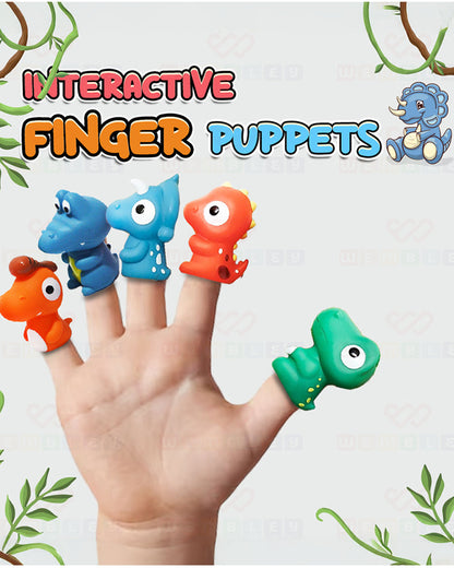 Wembley 5 Pieces Dino Finger Puppet Soft Toy-Lightweight & Non-Toxic-For Newborn