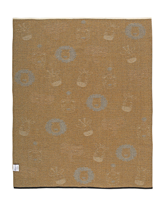 Pomme Jungle Safari Knitted Ultra Soft Blanket-100% Cotton-White-For Infants